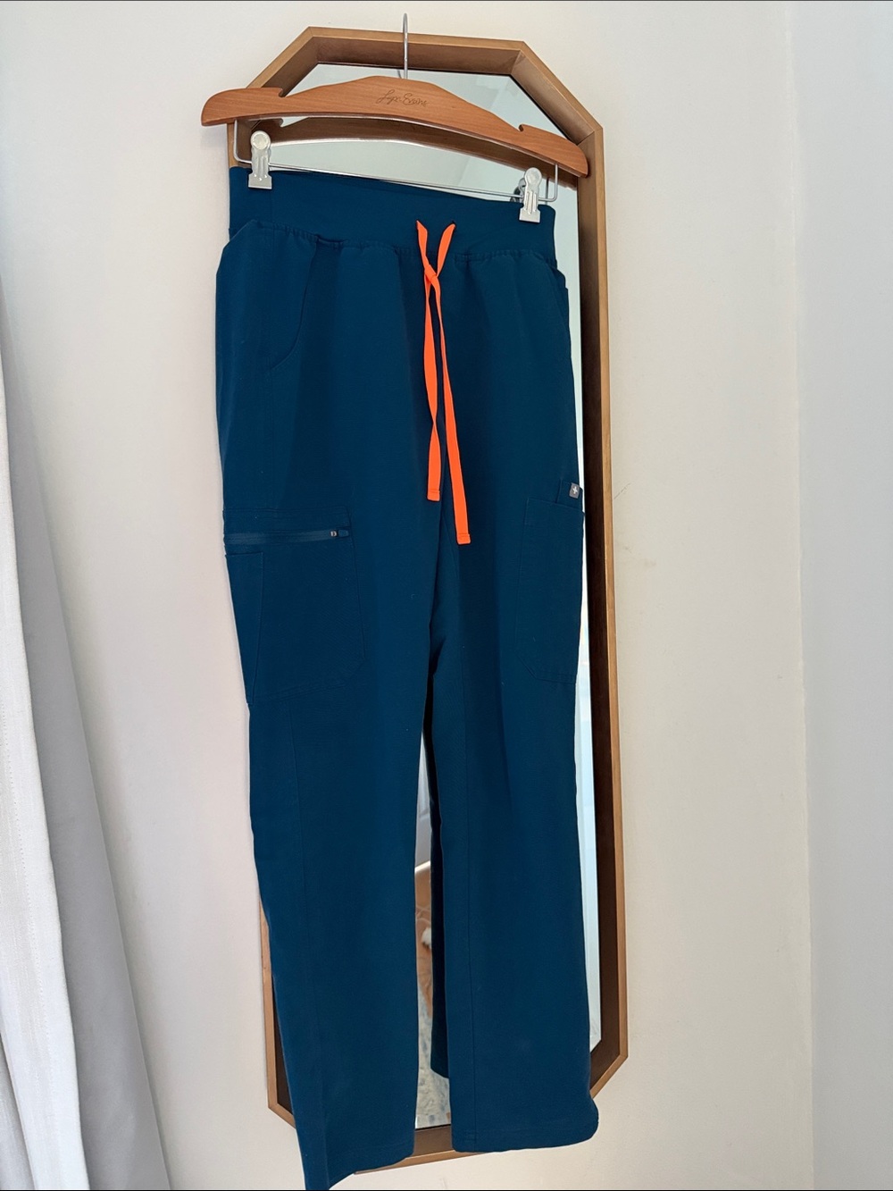 Men's Navy Utility Pants with Orange Drawstring